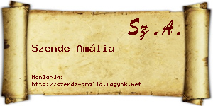 Szende Amália névjegykártya